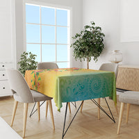 Hawaiian Tropical Fruits and Plants Tablecloth Kakau Pattern Summer Vibe