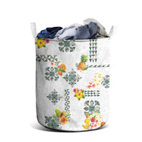 Hawaiian Quilts Laundry Basket Tropical Fruits and Plants