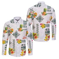 Hawaiian Quilts Family Matching Tank Maxi Dress and Hawaiian Shirt Tropical Fruits and Plants