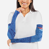 Tuvalu Heritage Arm Sleeves Map of the Islands and Polynesia Pattern