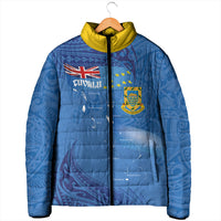 Tuvalu Heritage Padded Jacket Map of the Islands and Polynesia Pattern