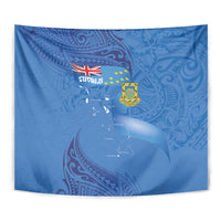 Tuvalu Heritage Tapestry Map of the Islands and Polynesia Pattern