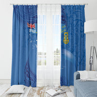 Tuvalu Heritage Window Curtain Map of the Islands and Polynesia Pattern
