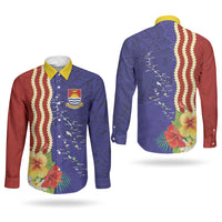 Kiribati Heritage Couples Matching Summer Maxi Dress and Long Sleeve Button Shirt Map of the Islands and Polynesia Pattern