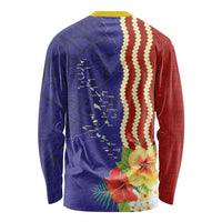 Kiribati Heritage Long Sleeve Shirt Map of the Islands and Polynesia Pattern