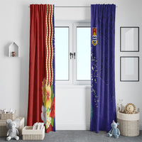 Kiribati Heritage Window Curtain Map of the Islands and Polynesia Pattern