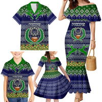 Personalised Pohnpei State Christmas Family Matching Mermaid Dress and Hawaiian Shirt Coat of Arms Beautiful Merry Xmas Snowflake LT03 - Polynesian Pride