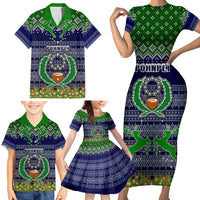 Personalised Pohnpei State Christmas Family Matching Short Sleeve Bodycon Dress and Hawaiian Shirt Coat of Arms Beautiful Merry Xmas Snowflake LT03 - Polynesian Pride