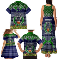 Personalised Pohnpei State Christmas Family Matching Tank Maxi Dress and Hawaiian Shirt Coat of Arms Beautiful Merry Xmas Snowflake LT03 - Polynesian Pride