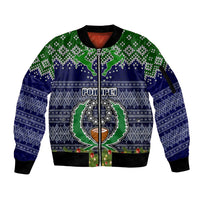 personalised-pohnpei-state-christmas-sleeve-zip-bomber-jacket-coat-of-arms-beautiful-merry-xmas-snowflake