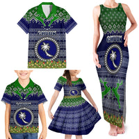 Personalised Chuuk State Christmas Family Matching Tank Maxi Dress and Hawaiian Shirt Coat of Arms Beautiful Merry Xmas Snowflake LT03 - Polynesian Pride