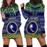 Personalised Chuuk State Christmas Hoodie Dress Coat of Arms Beautiful Merry Xmas Snowflake LT03 - Polynesian Pride