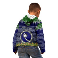 Personalised Chuuk State Christmas Kid Hoodie Coat of Arms Beautiful Merry Xmas Snowflake LT03 - Polynesian Pride