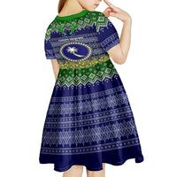 personalised-chuuk-state-christmas-kid-short-sleeve-dress-coat-of-arms-beautiful-merry-xmas-snowflake