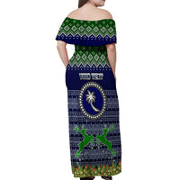 personalised-chuuk-state-christmas-off-shoulder-maxi-dress-coat-of-arms-beautiful-merry-xmas-snowflake