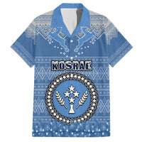 Kosrae Christmas Hawaiian Shirt Coat of Arms Beautiful Merry Xmas Snowflake LT03 Blue - Polynesian Pride