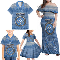 Personalised Kosrae Christmas Family Matching Off Shoulder Maxi Dress and Hawaiian Shirt Coat of Arms Beautiful Merry Xmas Snowflake LT03 - Polynesian Pride