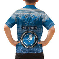 Personalised Yap Christmas Family Matching Long Sleeve Bodycon Dress and Hawaiian Shirt Coat of Arms Beautiful Merry Xmas Snowflake LT03 - Polynesian Pride