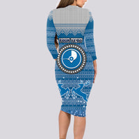 personalised-yap-christmas-long-sleeve-bodycon-dress-coat-of-arms-beautiful-merry-xmas-snowflake