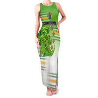 Personalised Cook Islands Va'a Race Family Matching Tank Maxi Dress and Hawaiian Shirt Te Tatau Tattoos Sporty Style Green-White Color LT03 Mom's Dress Green - Polynesian Pride