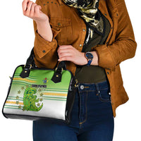 Cook Islands Va'a Race Shoulder Handbag Te Tatau Tattoos Sporty Style Green-White Color - Polynesian Pride