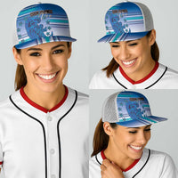 Cook Islands Va'a Race Baseball Net Cap Te Tatau Tattoos Sporty Style Light Blue Color - Polynesian Pride