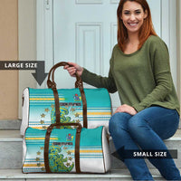 Cook Islands Va'a Race Travel Bag Te Tatau Tattoos Sporty Style Turquoise Color - Polynesian Pride