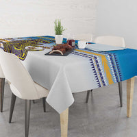 Cook Islands Va'a Race Tablecloth Te Tatau Tattoos Sporty Style Glory Blue Color LT03 - Polynesian Pride