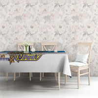 Cook Islands Va'a Race Tablecloth Te Tatau Tattoos Sporty Style Glory Blue Color LT03 - Polynesian Pride