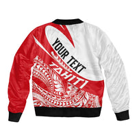 Personalised Tahiti Va'a Race Sleeve Zip Bomber Jacket Polynesian Tattoos Sporty Style LT03 - Polynesian Pride