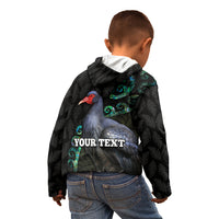 Custom Pukeko New Zealand Kid Hoodie Koru Papua Shell with Silver Fern Pattern LT03 - Polynesian Pride