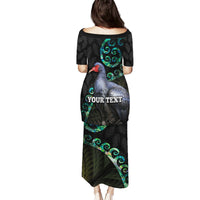 Custom Pukeko New Zealand Puletasi Koru Papua Shell with Silver Fern Pattern LT03 - Polynesian Pride