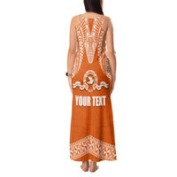 Tonga Tailulu College Tank Maxi Dress Traditional Ngatu and Polynesian Pattern LT03 - Polynesian Pride