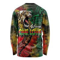 Aotearoa One Love Long Sleeve Shirt Reggae Lion with Kakahu Huruhuru