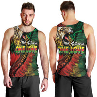 Aotearoa One Love Men Tank Top Reggae Lion with Kakahu Huruhuru