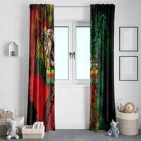 Aotearoa One Love Window Curtain Reggae Lion with Kakahu Huruhuru