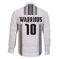 Fiji Rugby Warriors Family Matching Off The Shoulder Long Sleeve Dress and Hawaiian Shirt Masi Tribal Pattern Go Champion 2024 LT03 - Polynesian Pride