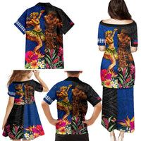 Hawaii and Samoa Together Family Matching Puletasi and Hawaiian Shirt Samoan Warrior and Beauty Hula Girl LT03 - Polynesian Pride