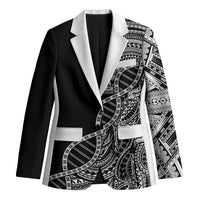 Samoan DNA Art Tattoo Blazer Polynesian Pattern Black Color