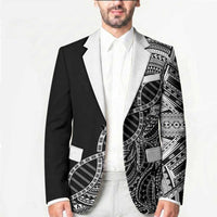Samoan DNA Art Tattoo Blazer Polynesian Pattern Black Color