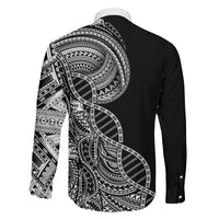Samoan DNA Art Tattoo Family Matching Mermaid Dress and Hawaiian Shirt Polynesian Pattern Black Color