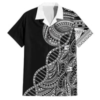 Samoan DNA Art Tattoo Family Matching Off The Shoulder Long Sleeve Dress and Hawaiian Shirt Polynesian Pattern Black Color LT03 Dad's Shirt - Short Sleeve Black - Polynesian Pride