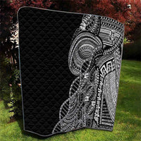 Samoan DNA Art Tattoo Quilt Polynesian Pattern Black Color