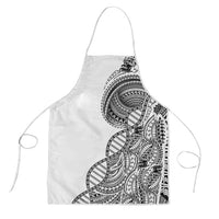 Samoan DNA Art Tattoo Apron Polynesian Pattern White Color