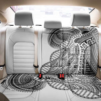Samoan DNA Art Tattoo Back Car Seat Cover Polynesian Pattern White Color