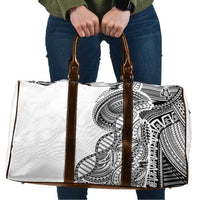 Samoan DNA Art Tattoo Travel Bag Polynesian Pattern White Color