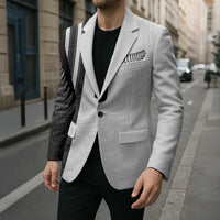 Custom New Zealand Football Blazer Silver Fern and Maori Tribal Black White Half Sporty Style LT03 - Polynesian Pride