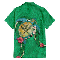 Hawaii Pikake and Maile Lei Hawaiian Shirt Honu Polynesian Pattern Green Color LT03 - Polynesian Pride