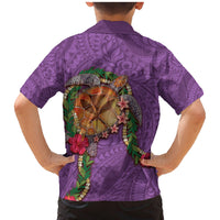 Hawaii Pikake and Maile Lei Family Matching Mermaid Dress and Hawaiian Shirt Honu Polynesian Pattern Pink Color LT03 - Polynesian Pride