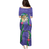 Hawaii Pikake and Maile Lei Puletasi Honu Polynesian Pattern Purple Color LT03 - Polynesian Pride